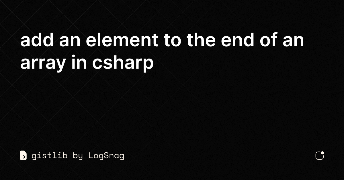 add element to array csharp