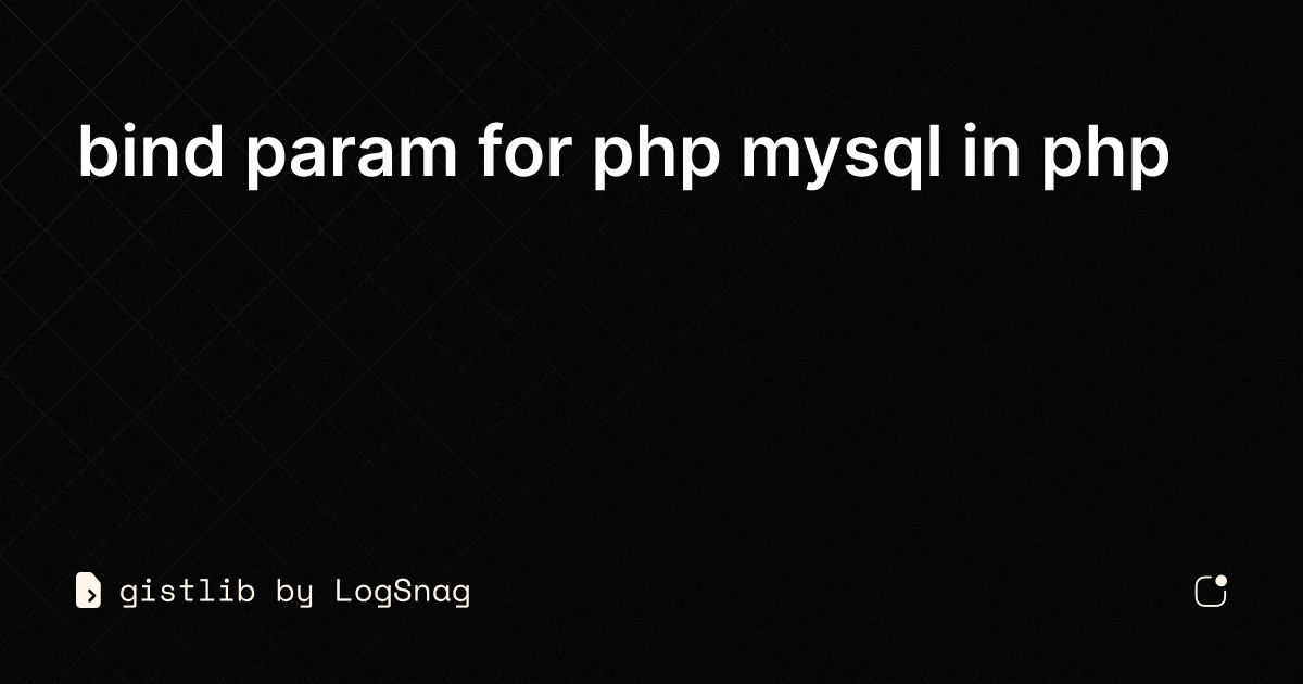 php bind_param()