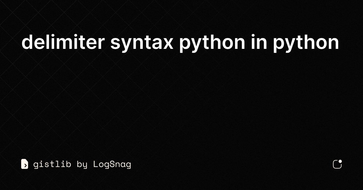 delimiter python что это