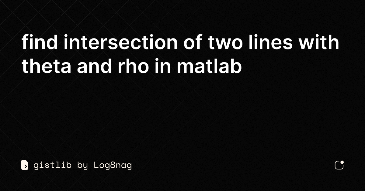 how to find intersection of two lines in matlab