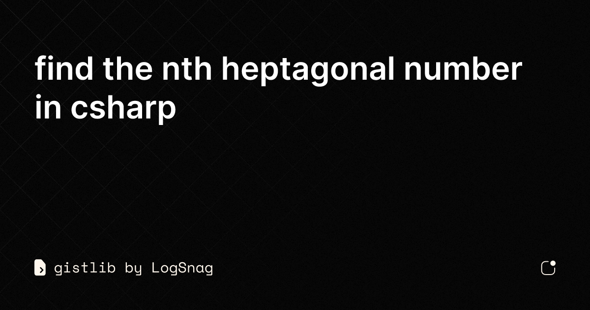 gistlib - find the nth heptagonal number in csharp