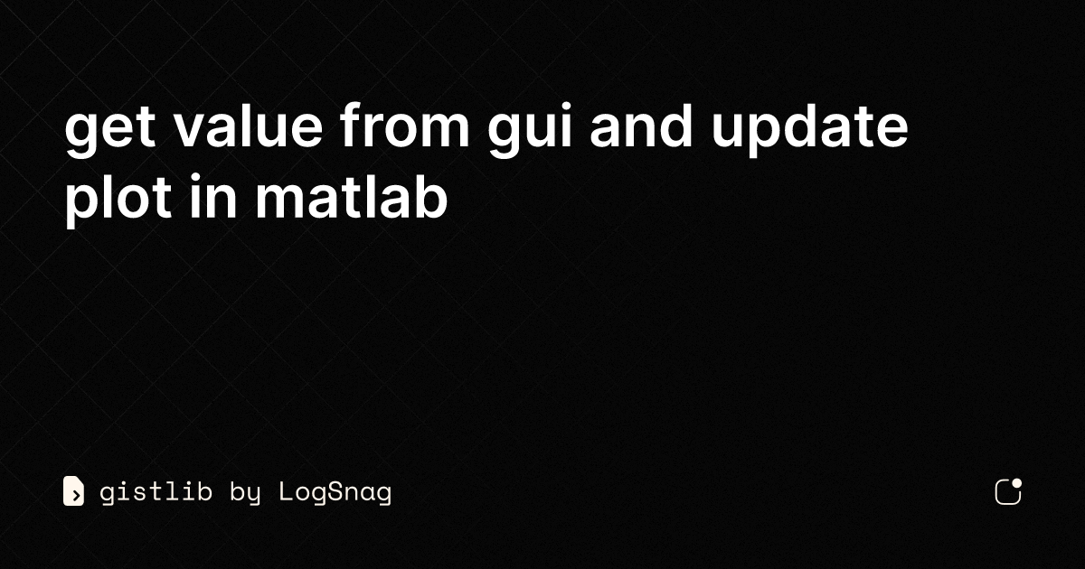 gistlib - get value from gui and update plot in matlab