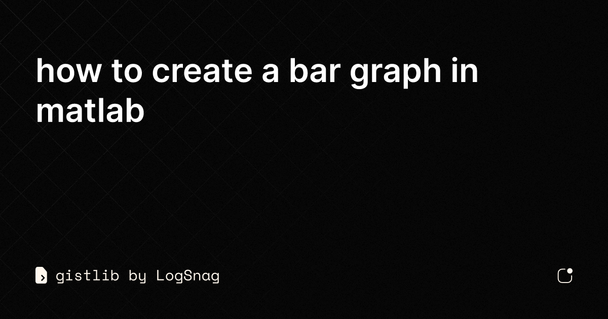 gistlib - how to create a bar graph in matlab
