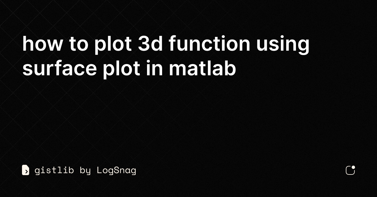 gistlib-how-to-plot-3d-function-using-surface-plot-in-matlab